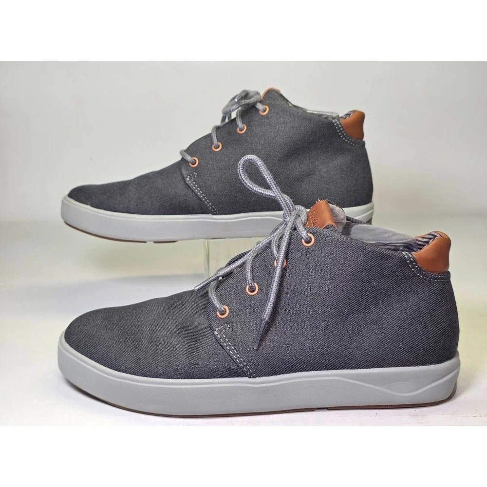 OluKai‎ Nana Hele Wai'apo Men's Chukka Boots Size 9.5 Dark Gray Canvas Mid Shoes